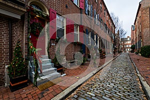 Historic Brick Buildings in Society Hill in Philadelphia, Pennsylvania