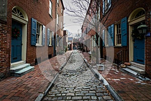 Historic Brick Buildings in Society Hill in Philadelphia, Pennsylvania