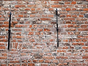 Historic bricks of a residential brick housing Leiden