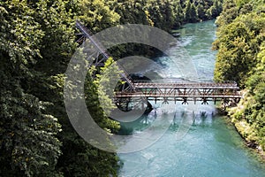 Historic bridge above the Neretva river in Bosnia photo