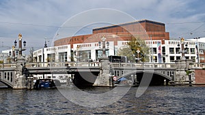 Historic bridge, The Blauwbrug, Amsterdam, Netherlands