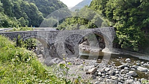 Historic bridge in the green valley