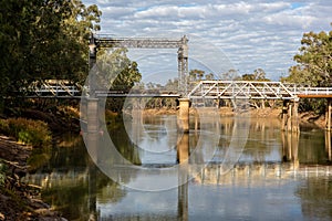 The historic bridge over the River Murray in Tooleybuc New South