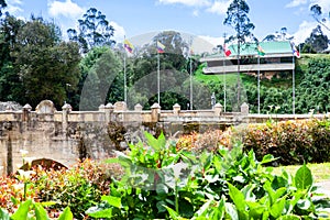 Historic Bridge over the Teatinos River in Colombia located next to the Boyaca Bridge photo