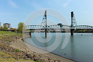 Historic Bridge over willamette river portland