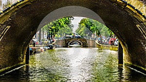 Historic Bridges over a Canal in Amstrdam