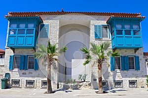 Historic building in Alacati, Izmir, Turkey photo