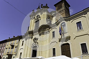 Historic building along via Solferino at Lodi