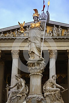 The historic building of the Austrian Parliament in Vienna