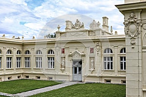 Historic building of Bilina bath with renovated facade