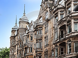 Historic building facade in London, England