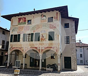 Historic building with frescoed wall photo