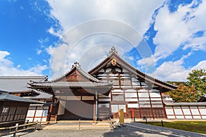Historic building in golden pavillion Kinkakuji temple at Kyoto