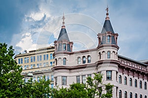 Historic building at Indiana Plaza, in downtown Washington, DC