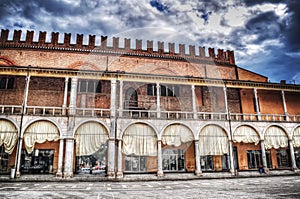 Historic building in Piazza del Popolo in Faenza