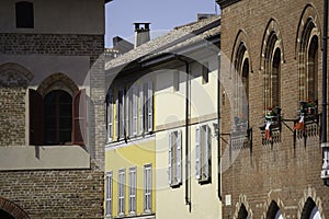 Historic building in Piazza della Vittoria at Lodi