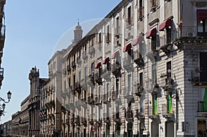 Historic building on the square Stesicoro, Catania, Italy photo