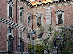 Historic buildings along via Brera in Milan