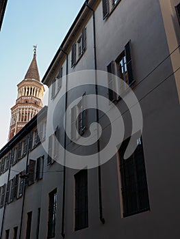 Historic buildings along via Palazzo Reale at Milan, Italy