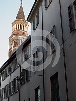 Historic buildings along via Palazzo Reale at Milan, Italy