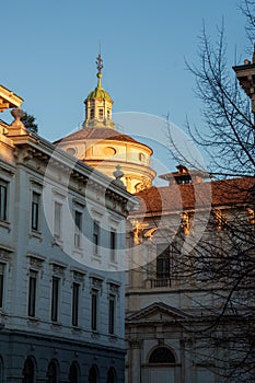 Historic buildings along via Verdi in Milan photo