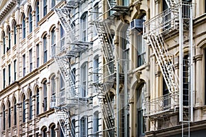Historic buildings background in SoHo New York City photo