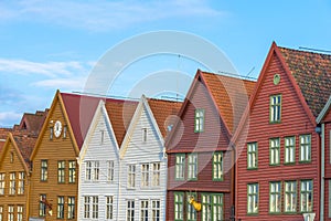 Historic buildings of Bryggen in the City of Bergen, Norway
