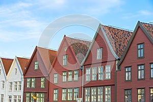 Historic buildings of Bryggen in the City of Bergen, Norway