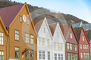 Historic buildings of Bryggen in the City of Bergen, Norway