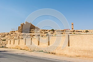 Historic buildings in Dariyah clay castle, also as Dereyeh and Dariyya, a town in Riyadh, Saudi Arabia, original home of the Saudi