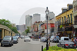 Decatur Street in French Quarter, New Orleans