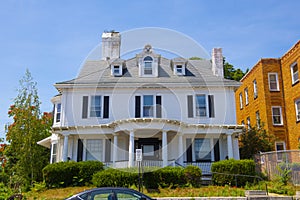 Historic buildings in downtown Worcester, MA, USA