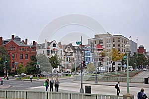 Historic buildings in Georgetown in Washington DC, USA