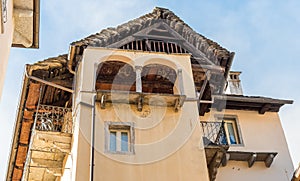 Historic buildings in the historic center of Domodossola, Italy