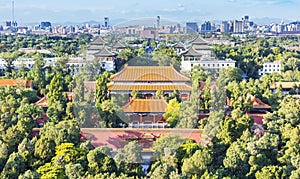 Historic buildings of the Jingshan Park in Beijing photo