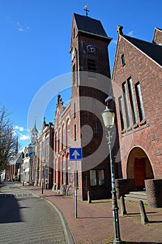 Historic buildings located along Het Zand street in Amersfoort