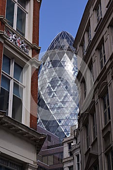 Historic buildings and modern architecture in the City of London, UK