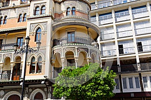 Historic buildings and monuments of Seville, Spain. Spanish architectural styles of Gothic and Mudejar, Baroque