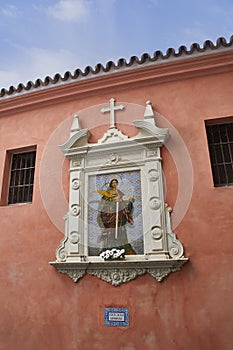 Historic buildings and monuments of Seville, Spain. Spanish architectural styles of Gothic. Santa Catalina