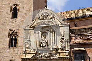 Historic buildings and monuments of Seville, Spain. Spanish architectural styles of Gothic. Santa Catalina