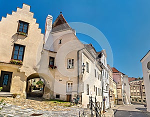 Historic buildings in the old town of Krems an der Donau, Austria