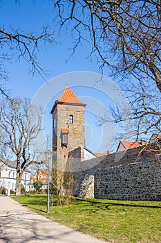 Historic Bulstringer tower and city wall in Haldensleben photo