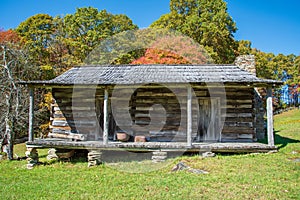 Historic cabin at Hensley Settlement.