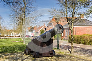 Historic cannon in the center of Bad Nieuweschans