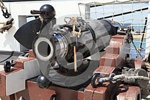 Historic cannon on Portsmouth warship