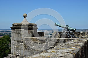 Historic cannon on the VESTE COBURG castle in Coburg, Germany