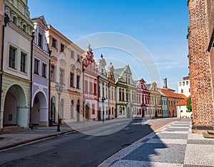 Historic Canonical Houses on Great square of Hradec Kralove, Czech Republic