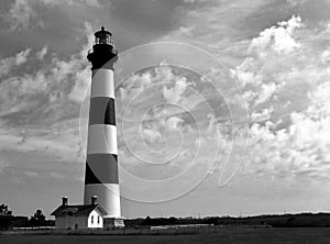 Historic Carolina Lighthouse on summer day