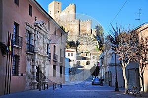 Historic castle in Almansa Spain photo