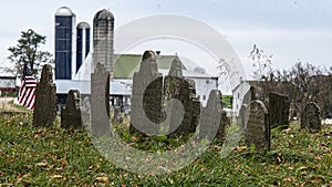 Historic Cemetery Overlooking Rural Farm